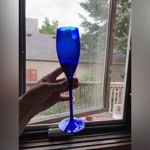 Cobalt blue champagne flute (maybe crystal - judging by the sound it can make)